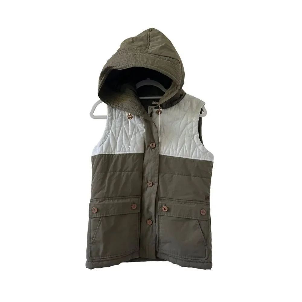 Burton Dry Ride Hooded Geneva Vest Women’s Green & White Size Medium